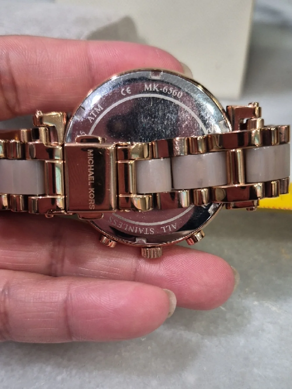 Michael Kors Rose Gold and Pink Dial Crystal-Accent Chronograph Watch - Picture 7 of 8